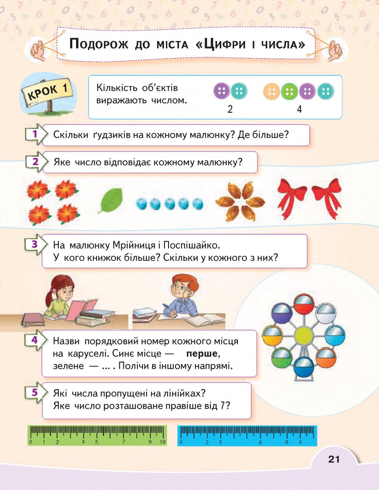 Математика 1 клас В. Г. Бевз, Д. В. Васильєва 2018