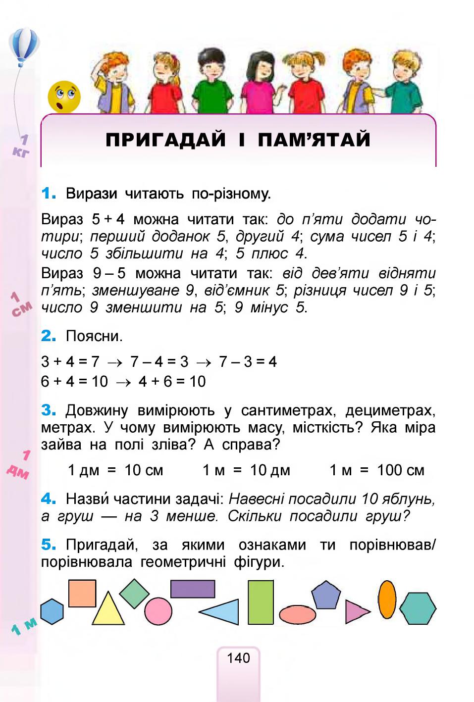 Математика 1 клас Лишенко Г. П., Тарнавська С. С., Лишенко К. О 2018