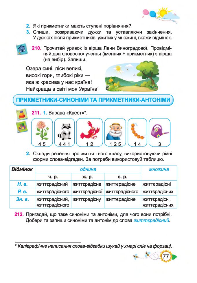Українська мова та читання 4 клас Н. Кравцова, О. Придаток, В. Романова 2021